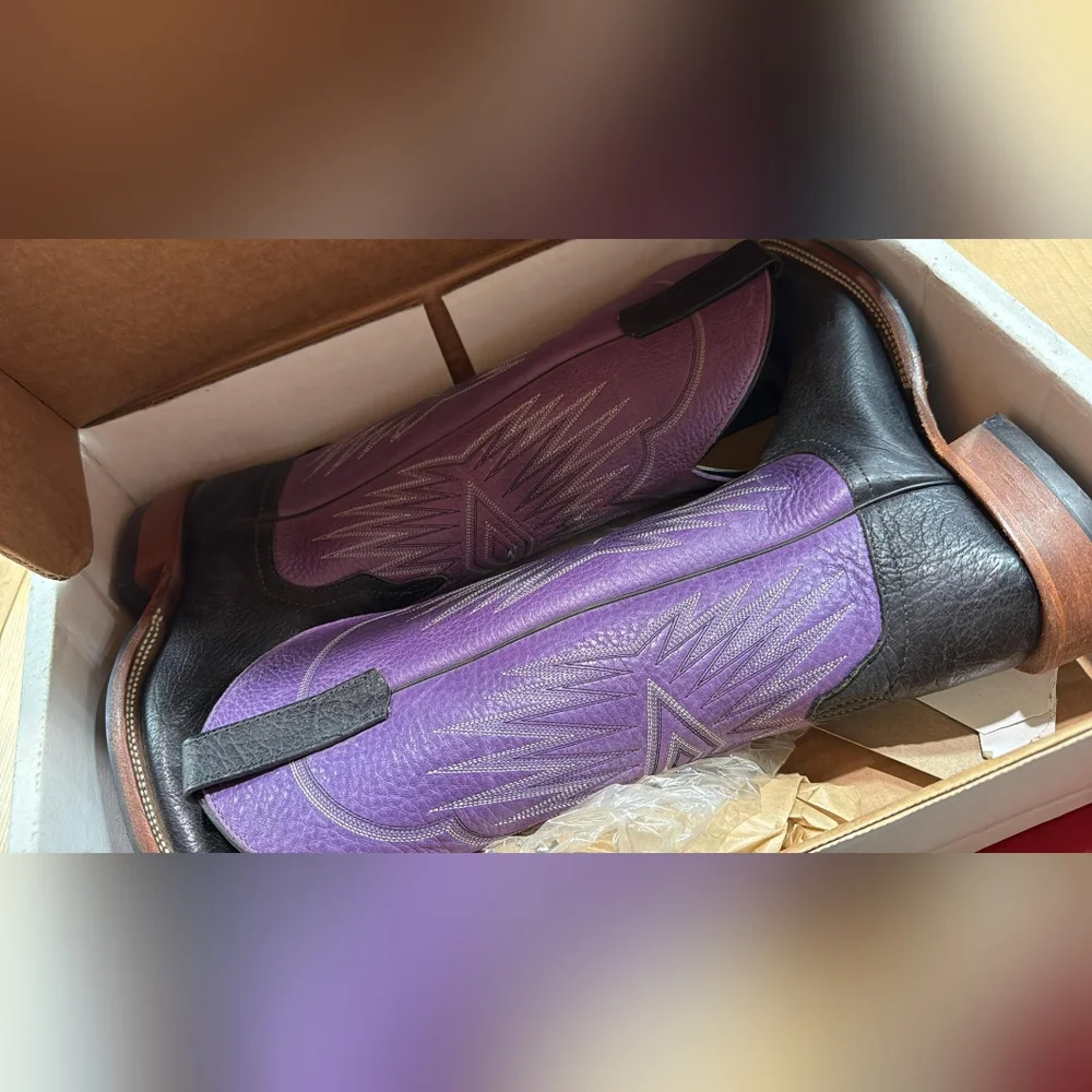 Anderson Bean Black and Purple Western Boots - Picture 2 of 2